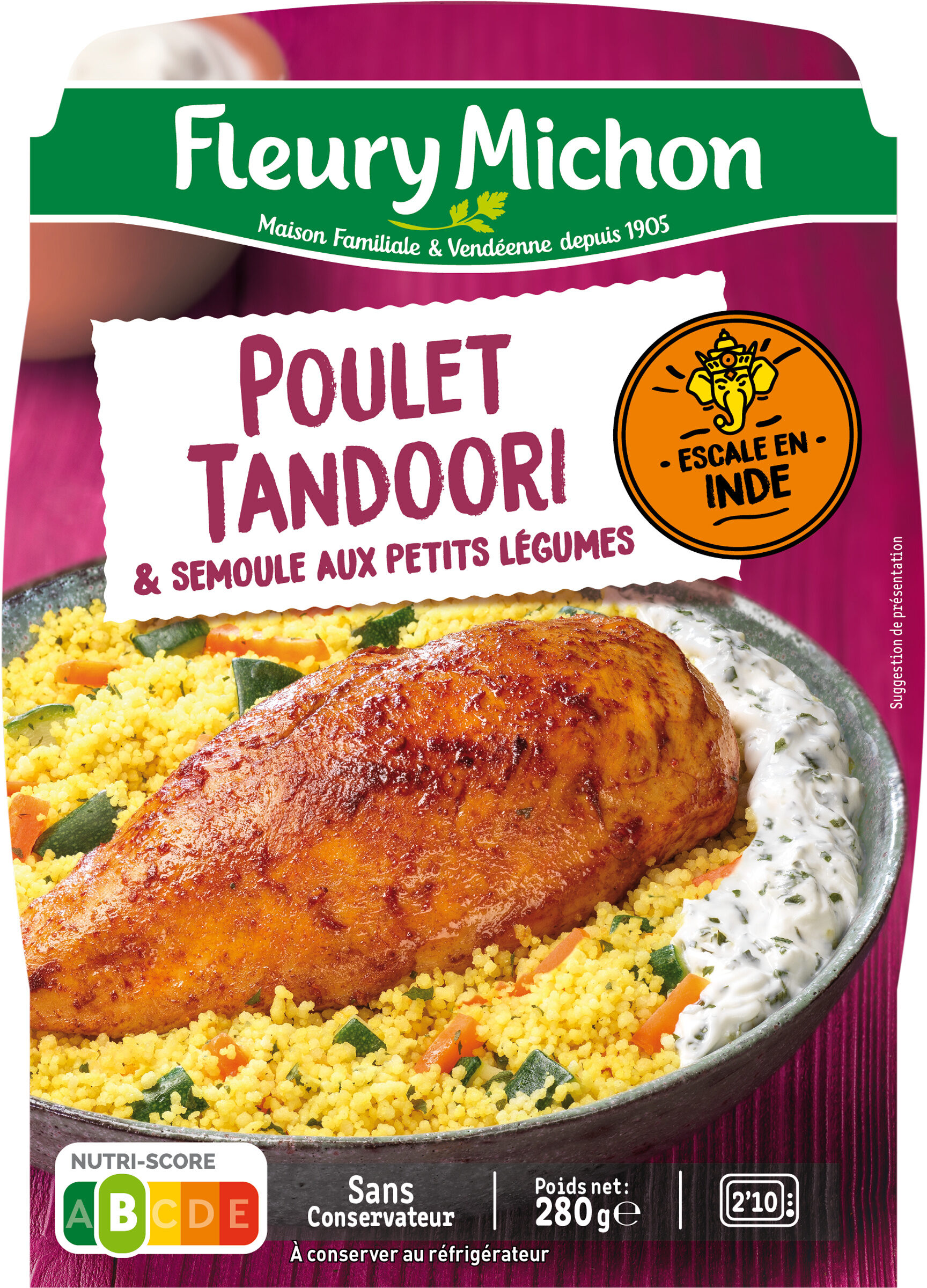 Le Poulet Tandoori semoule aux petits légumes - نتاج - fr