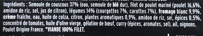 Le Poulet Tandoori semoule aux petits légumes - Ingrediënten - fr