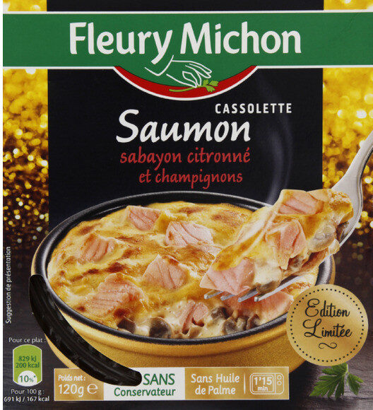 Cassolette Saumon sabayon citronné et champignons - Produit