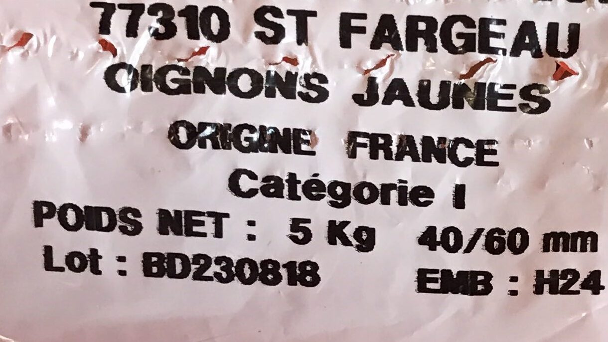 Oignons jaunes - Ingredients - fr