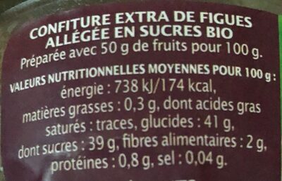 Confiture figue violette - Información nutricional - fr