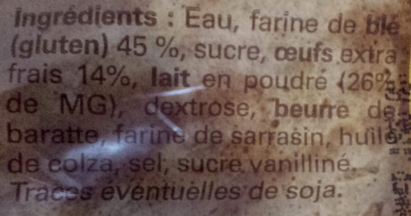 12 Crêpes Bretonnes au froment faites à la main - Ingredients - fr