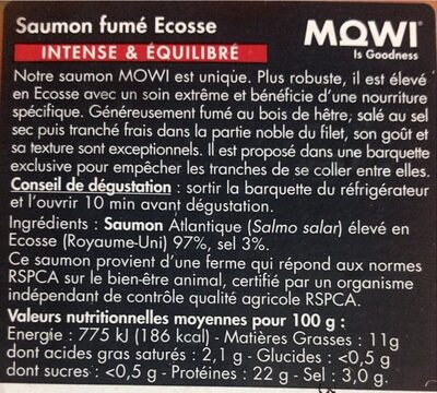 Saumon fume prestige - Nutrition facts - fr