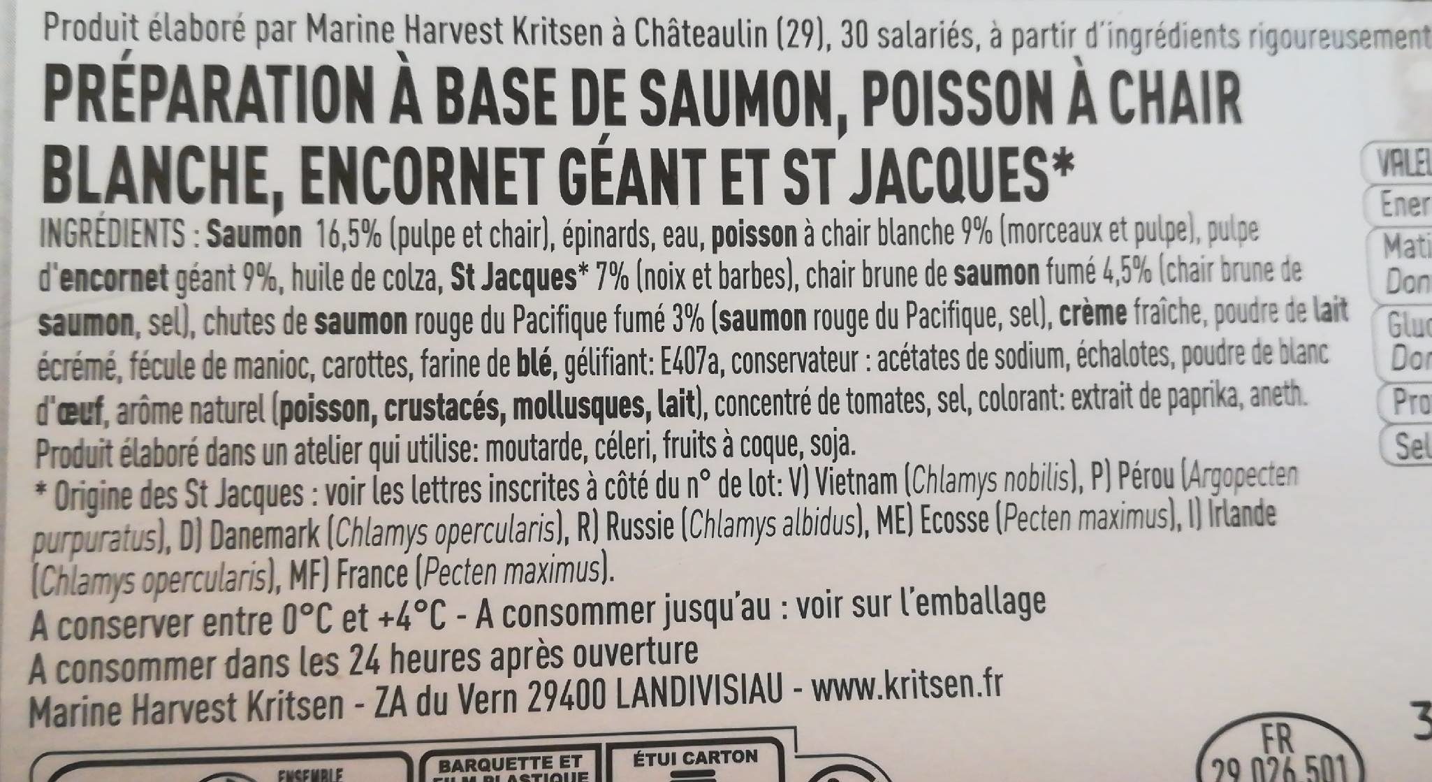 Delice Saumon StJacques - Ingredients - fr