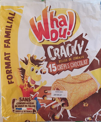 Whaou ! Cracky Crêpes chocolat et Billes de céréales x 15 - Produit