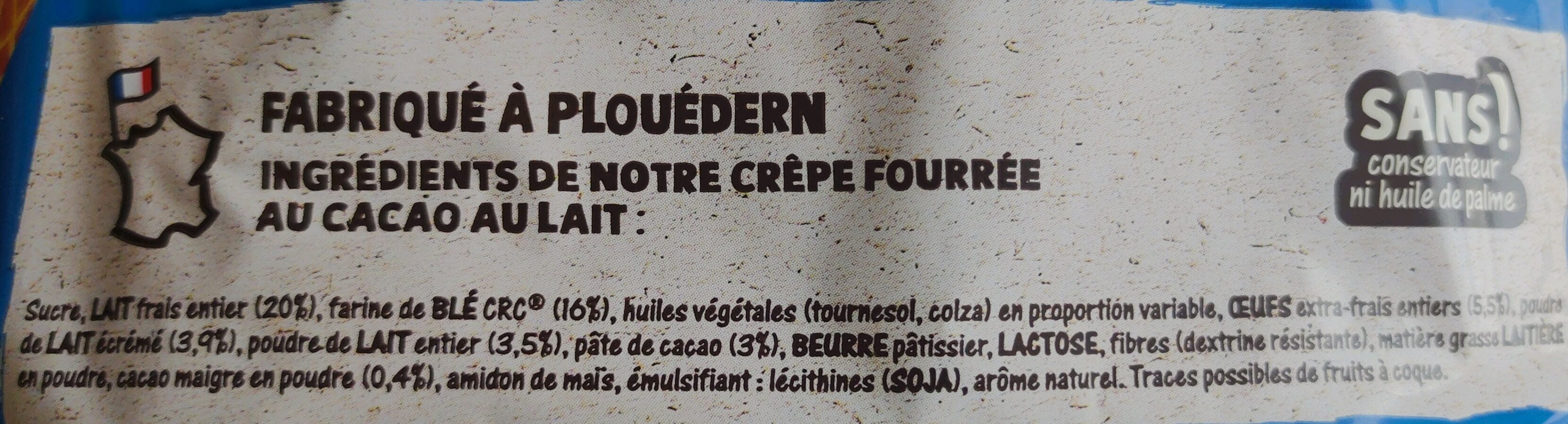 CREPE FOURREE CHOCOLAT AU LAIT - Ingrédients