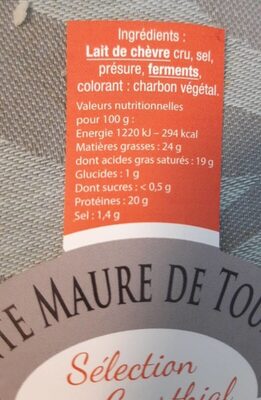 Sainte Maure de Touraine - Voedingswaarden - fr