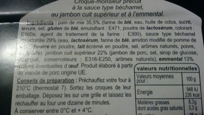 CM Le Petit Zinc Jambon Emmental Gratiné - Ingredients - fr