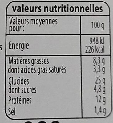 CM Le Petit Zinc Jambon Emmental Gratiné - Nutrition facts - fr