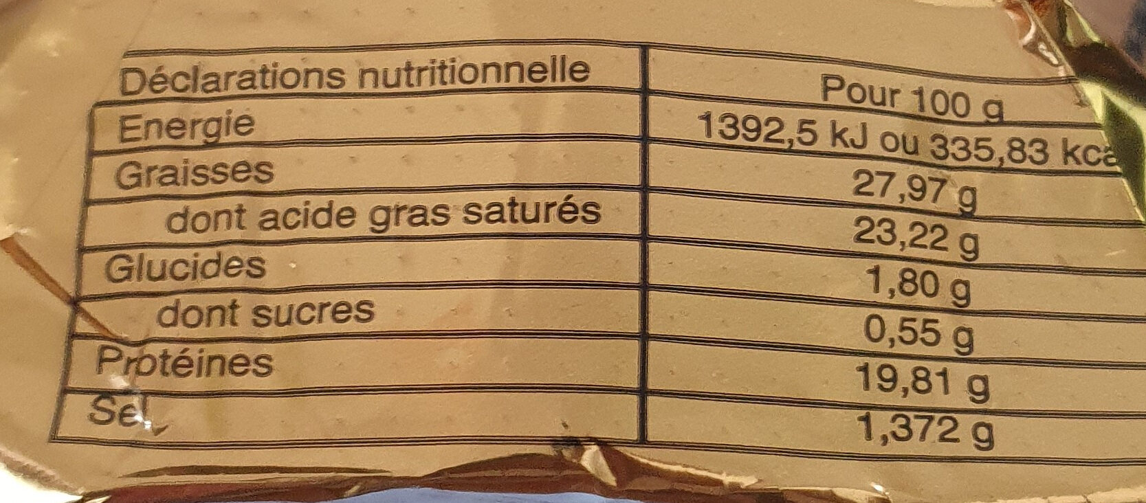 Camembert 45% Камамбер Валь де Саон - Voedingswaarden - fr