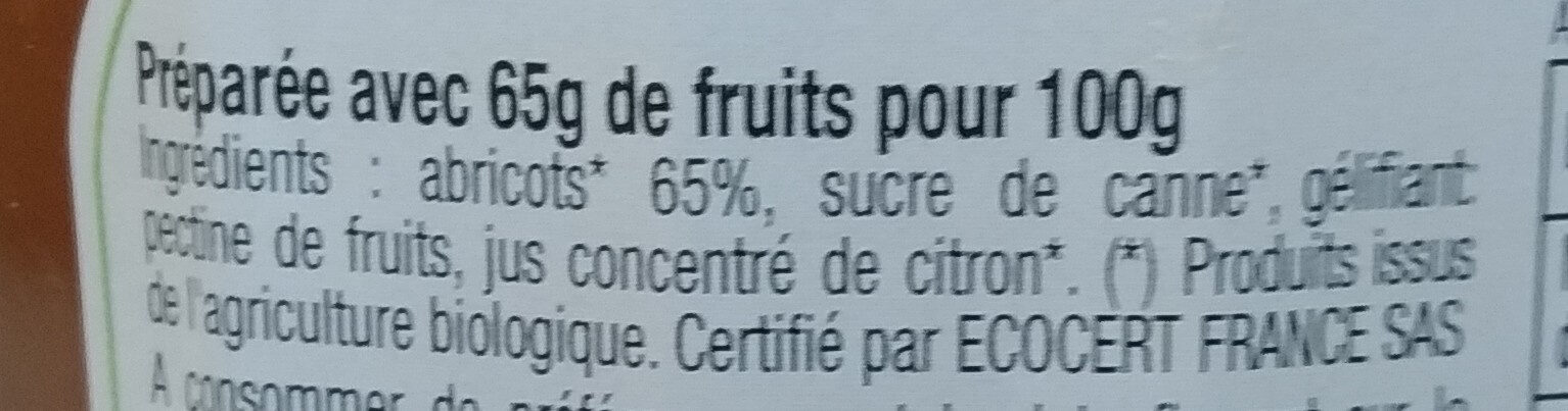 Les Comtes de Provence - Apricot Preserves, 350g (12.3oz) Jar - Ingrédients