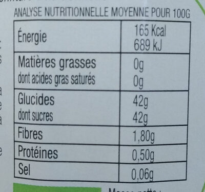 Les Comtes de Provence - Apricot Preserves, 350g (12.3oz) Jar - Tableau nutritionnel