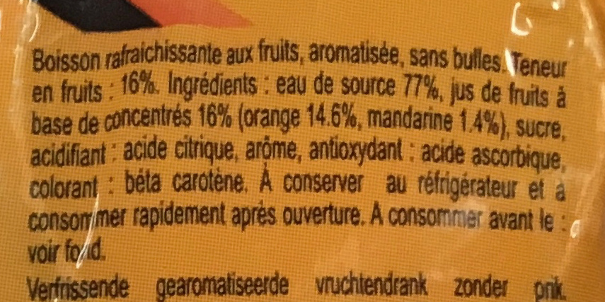 Orange Gourmande - المكونات - fr