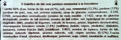 2 Galettes de Blé Noir Jambon, Emmental, à la Forestière - Ingredients - fr