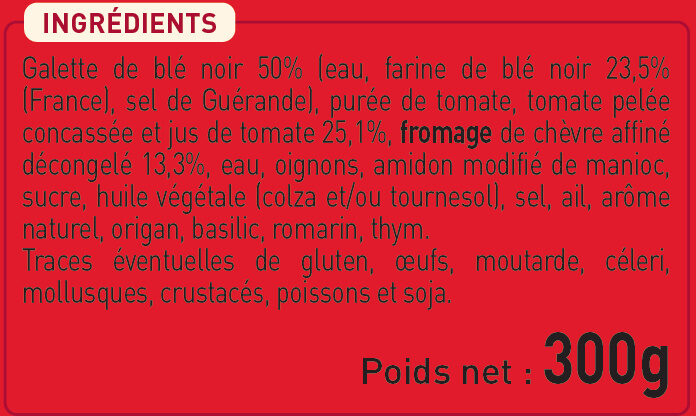 2 Galettes chèvre et tomates à la provençale - Ingredients - fr