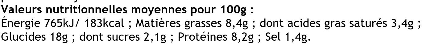 6 Crêpes  de Froment Rouléees Jambon Supérieur et Champignons - Nutrition facts - fr