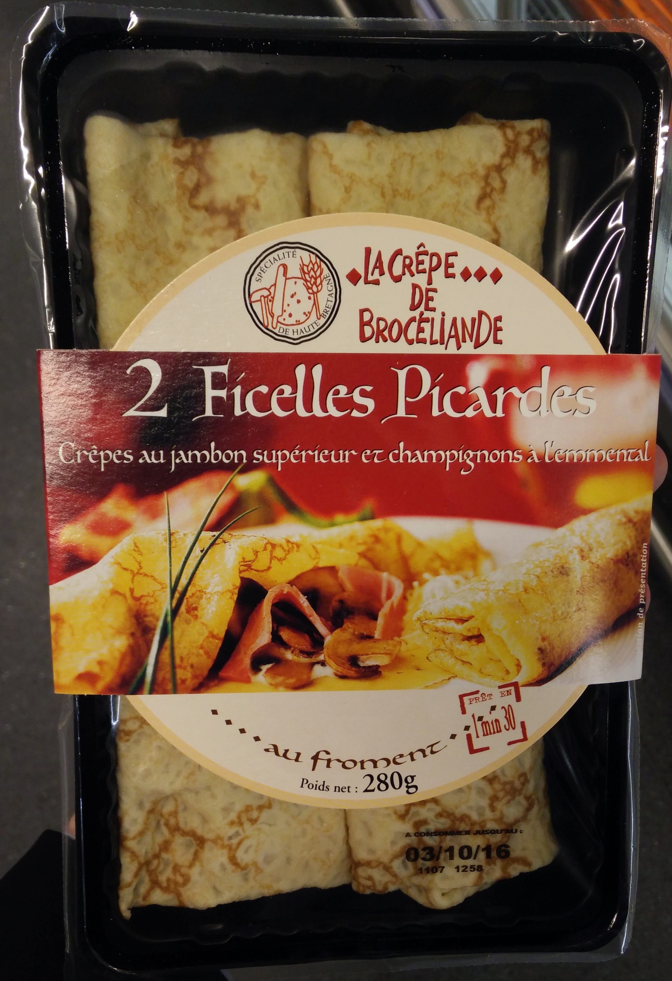 2 Ficelles Picardes - Crêpes au jambon supérieur et champignons à l'emmental - نتاج - fr