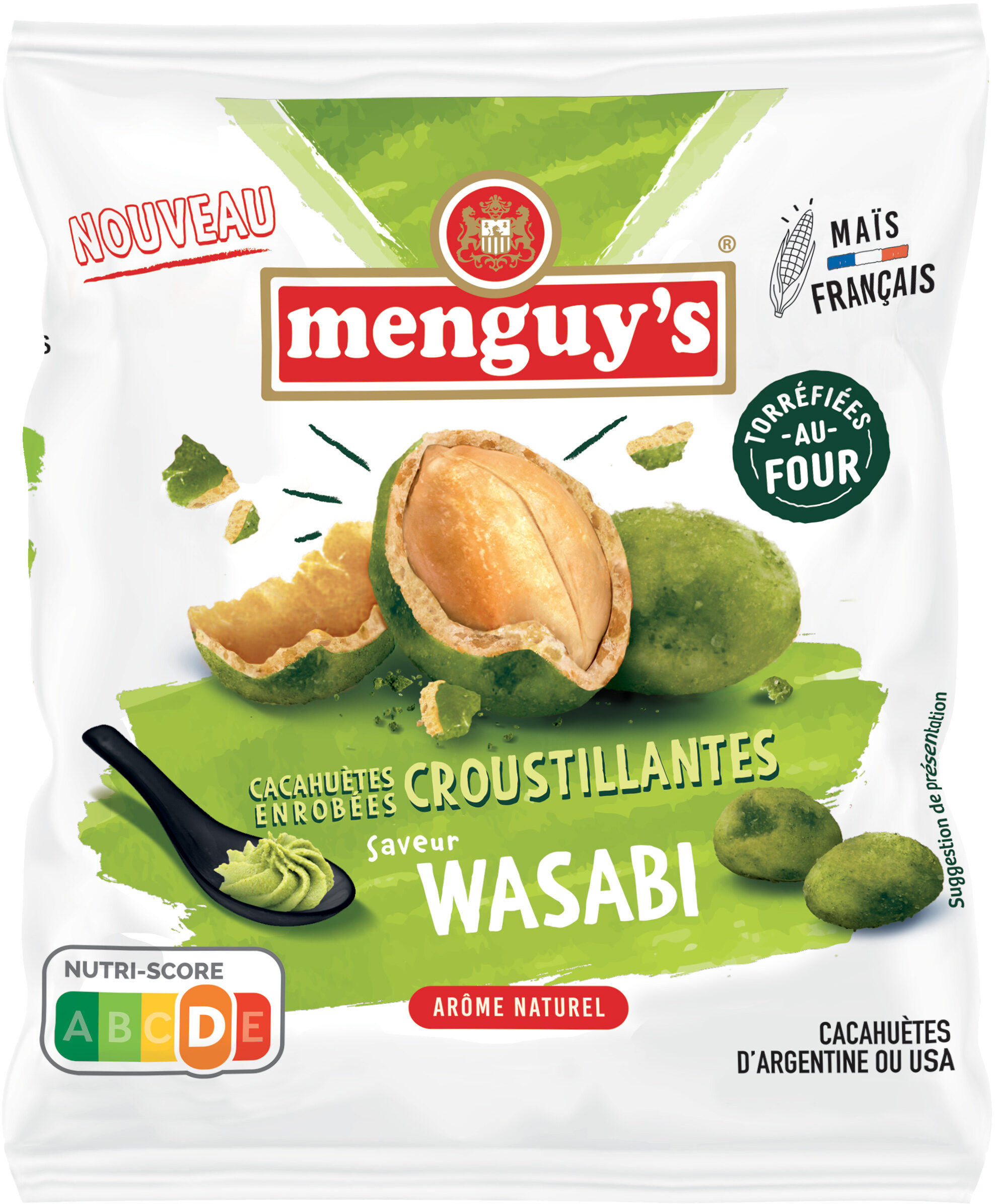Menguy's cacahuetes enrobees wasabi 170 g - Product - fr