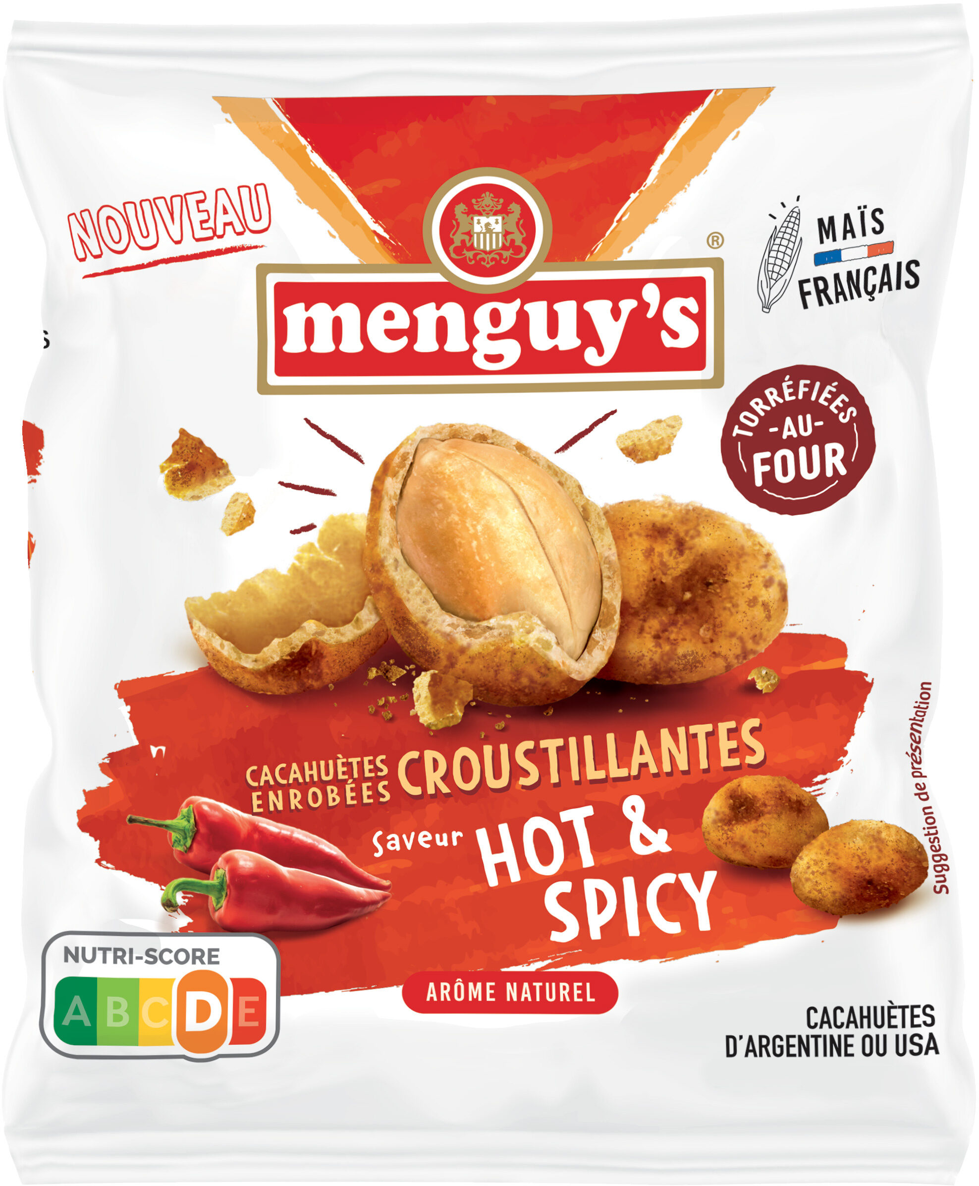 Menguy's cacahuetes enrobees hot & spicy 170 g - Produit