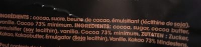 Tablette Equateur Chocolat Noir 73% - Ingrédients