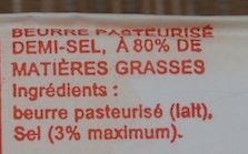 Beurre Demi-Sel - Ingredients - fr