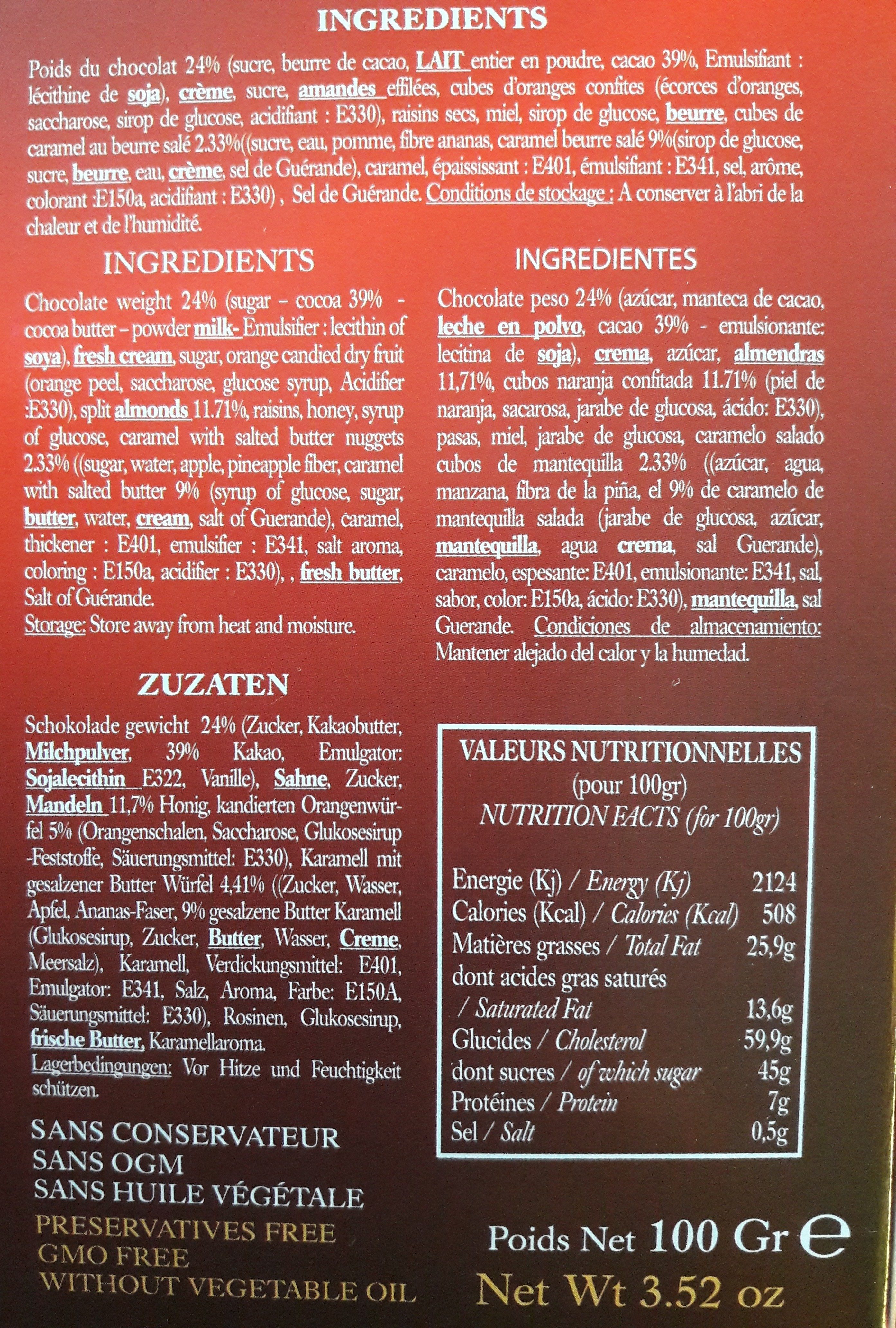 Florentin - Ingredients