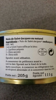 Noix de St Jacques au naturel - Product - fr