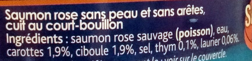 Saumon Cuit au Court-Bouillon - Ingredients - fr