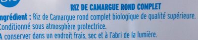 Riz rond complet de Camargue - Ingredients - fr