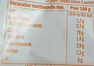 Couscous Mais-Riz sans gluten - Nutrition facts - fr
