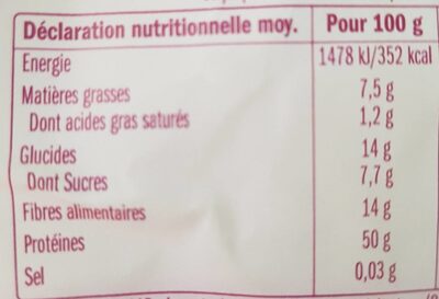 Protéines de soja gros morceaux - Nutrition facts - fr