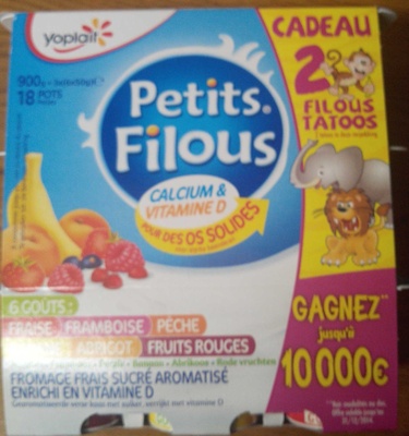 Petits Filous (6 Goûts : Fraise, Framboise, Pêche, Banane, Abricot, Fruits Rouges) 18 Pots - Produit