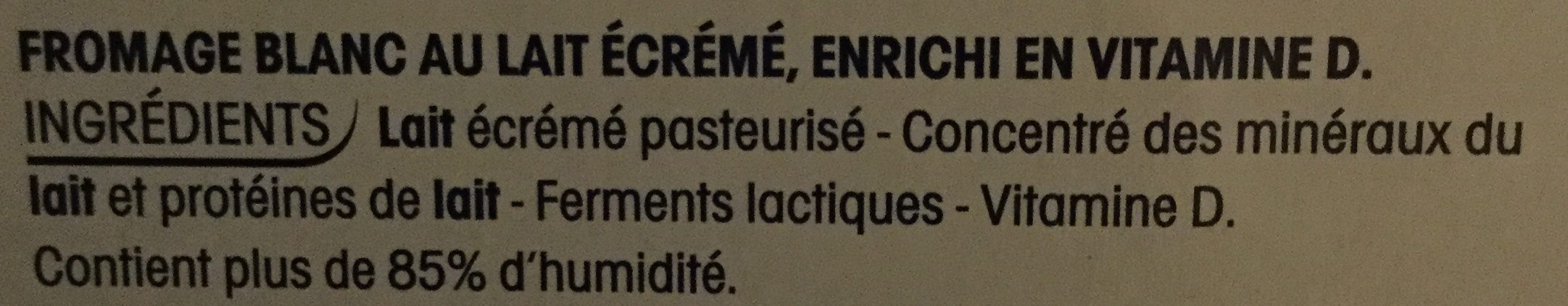 Calin 0%  Nature Fromage blanc - Ingrédients