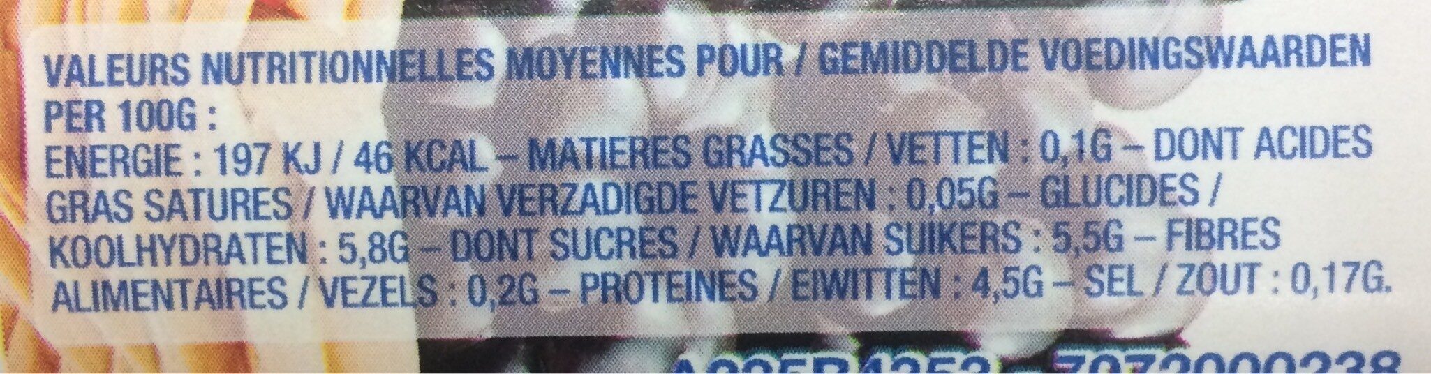 Yaourt 0% mat.gr., aux fruits, aromatisé, avec édulcorants - Voedingswaarden - fr