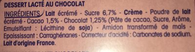 Dessert lacté au chocolat - المكونات - fr