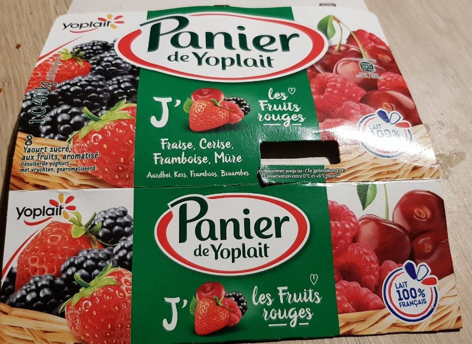 Panier de Yoplait - J'aime les fruits rouge🍒🍓 - Produkt - fr