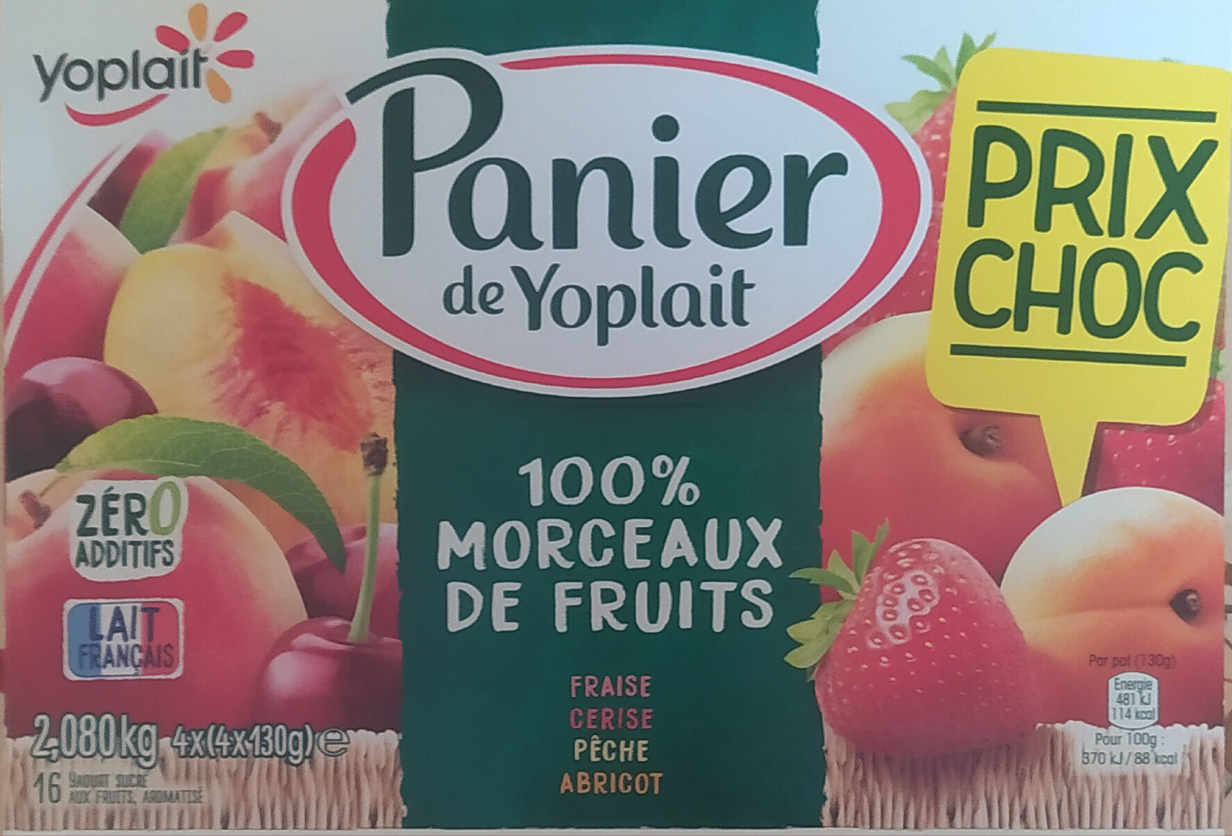 Yaourt sucré, aux fruits aromatisé Fraise Cerise Pêche Abricot - Product - fr