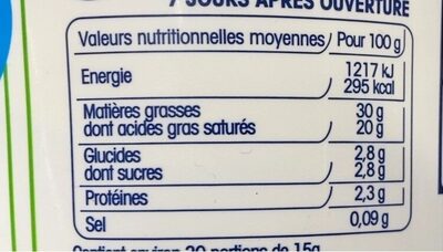 Crème fraîche bio - Nutrition facts - fr