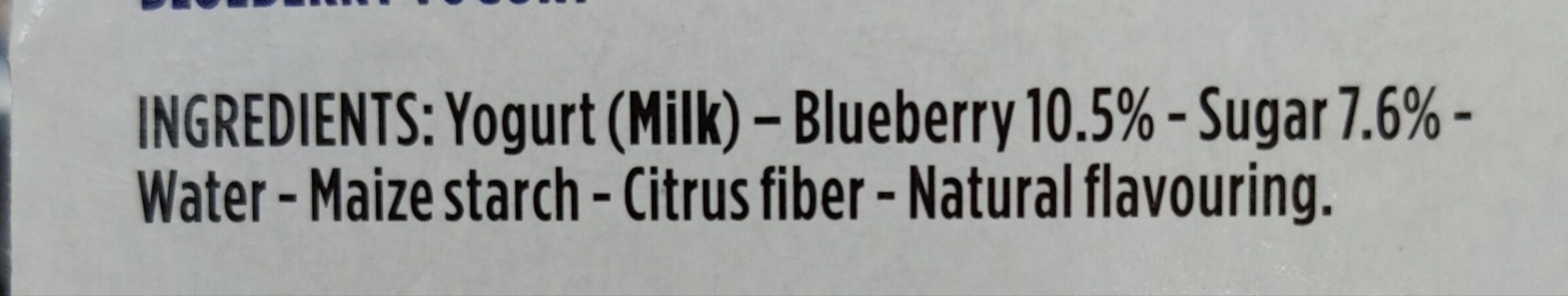 Original Blueberry - Ingredients
