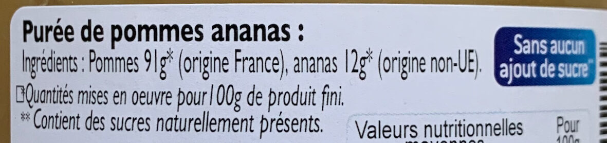 Compote pomme ananas - Ingredients - fr