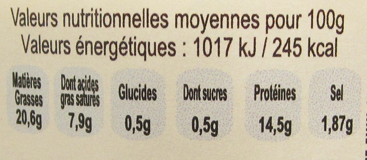 Pâté Normand au Camembert d'Isigny - Voedingswaarden - fr