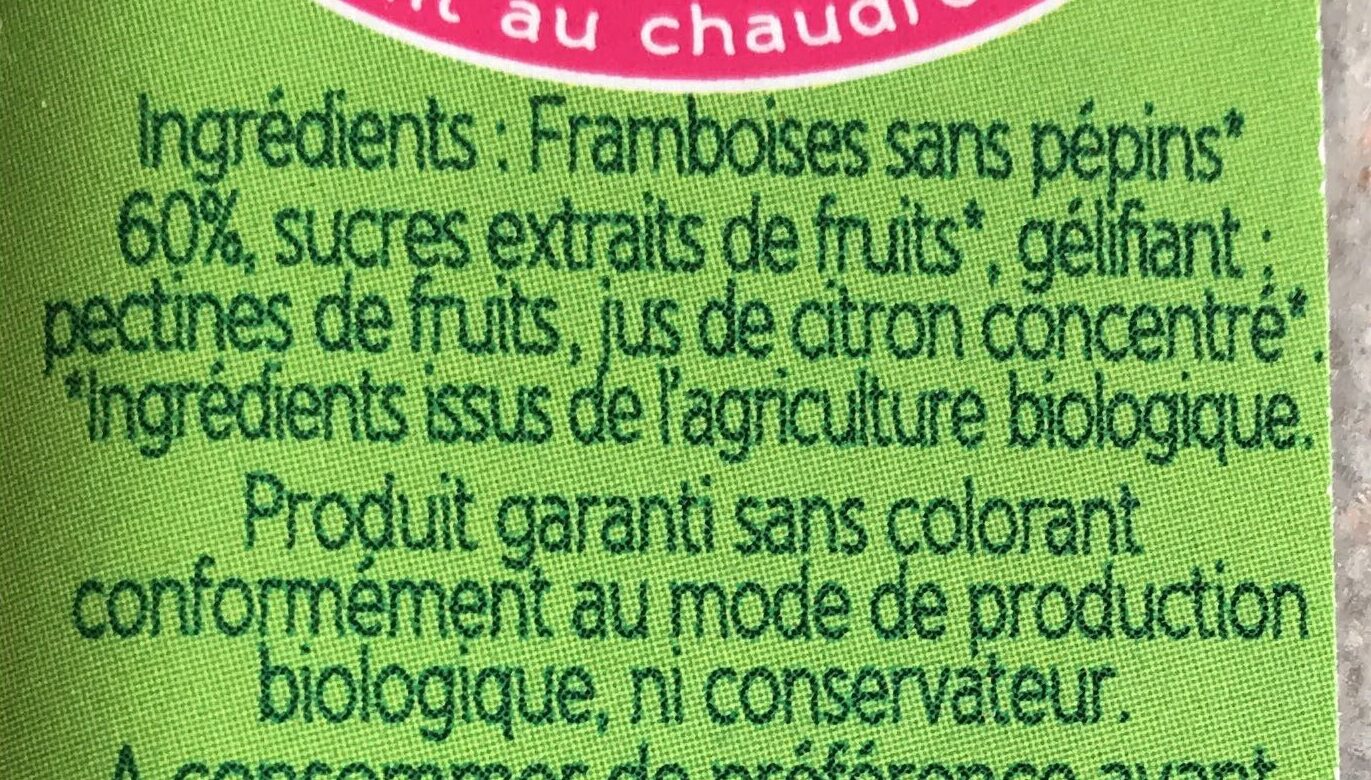 Specialite De Framboises - Ingrediënten - fr