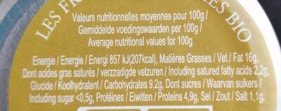 Les tartines du jardin - Houmous bio - Nutrition facts - fr