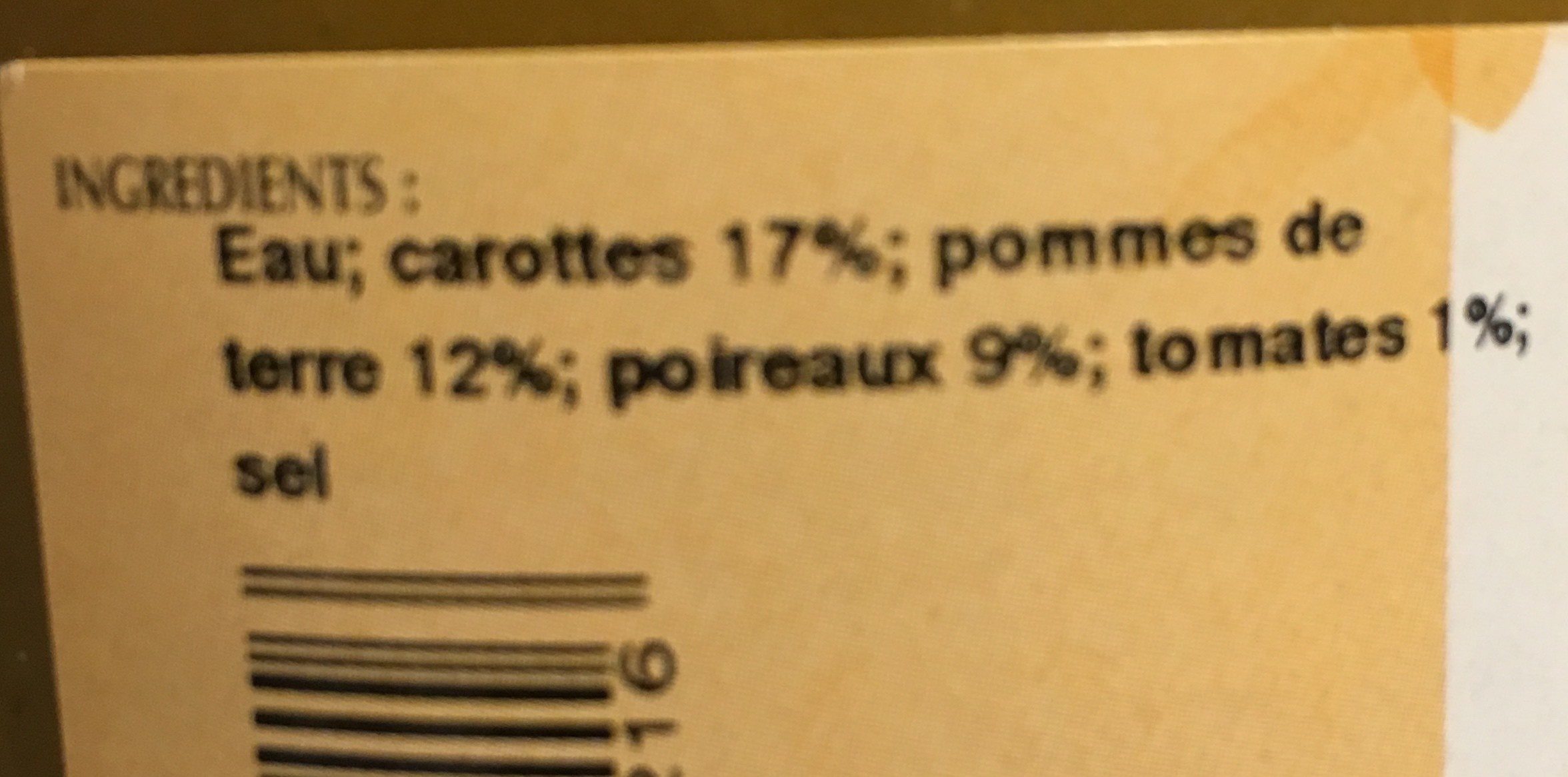 Potage aux légumes. Economisez 0,67 Valable jusqu'au 26/03/12 - Ingredients - fr