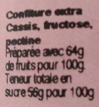 Confiture cassis - Ingrediënten - fr