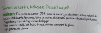 Mon sorbet cassis de bourgogne - Ingredients - fr