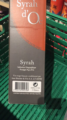 Syrah Indication Géographique Protégée Pays d'Oc Vin Rouge Francais - Product - fr