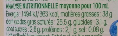 Crème fraîche de Normandie - Nutrition facts - fr