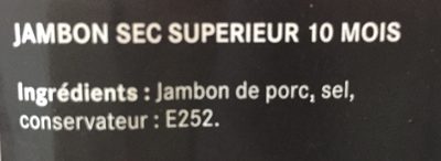 Jambon sec superieur - Ingredients - fr