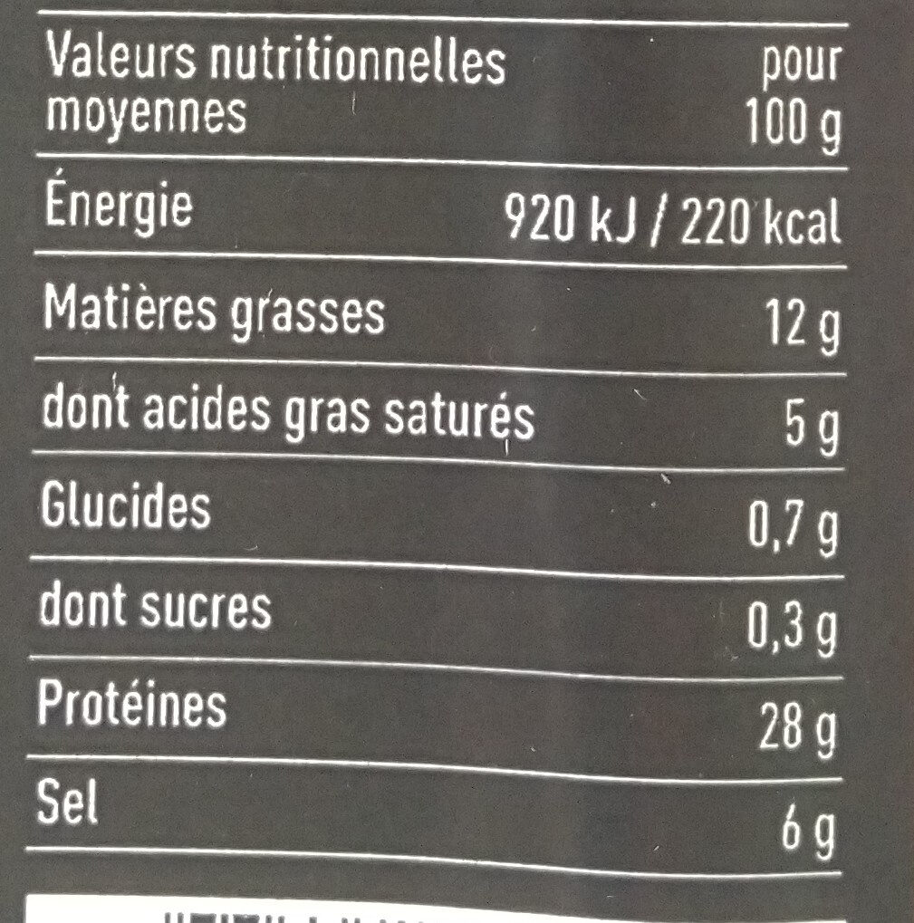 Jambon de savoie - Nutrition facts - fr
